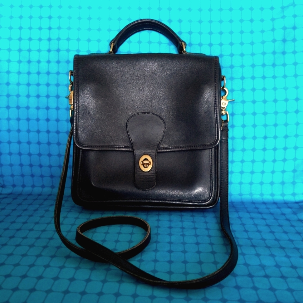 Vintage 90s Coach crossbody black leather purse